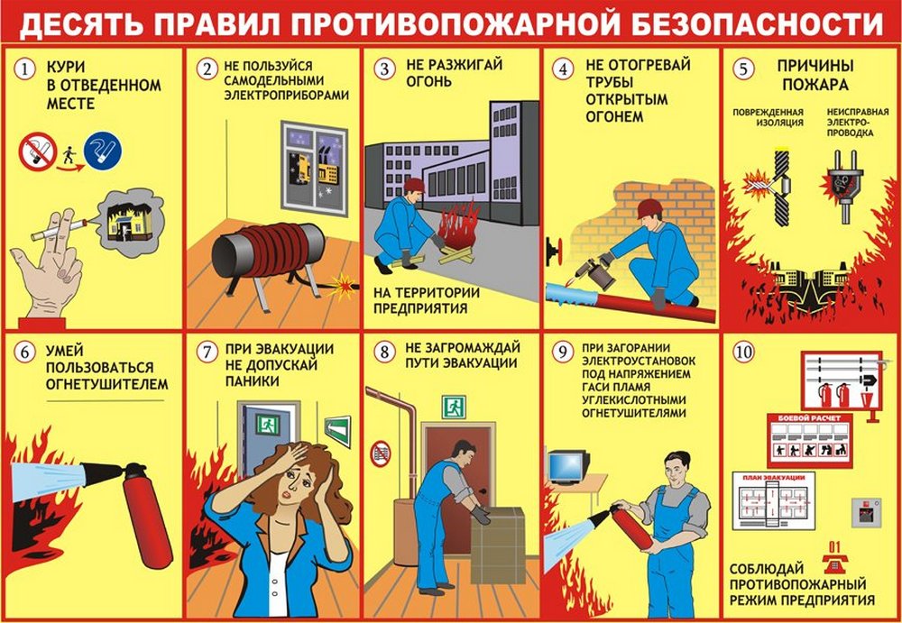 10 правил противопожарной безопасности